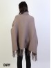 Cashmere Feeling Turtleneck Poncho W/ Comfy Sleeves